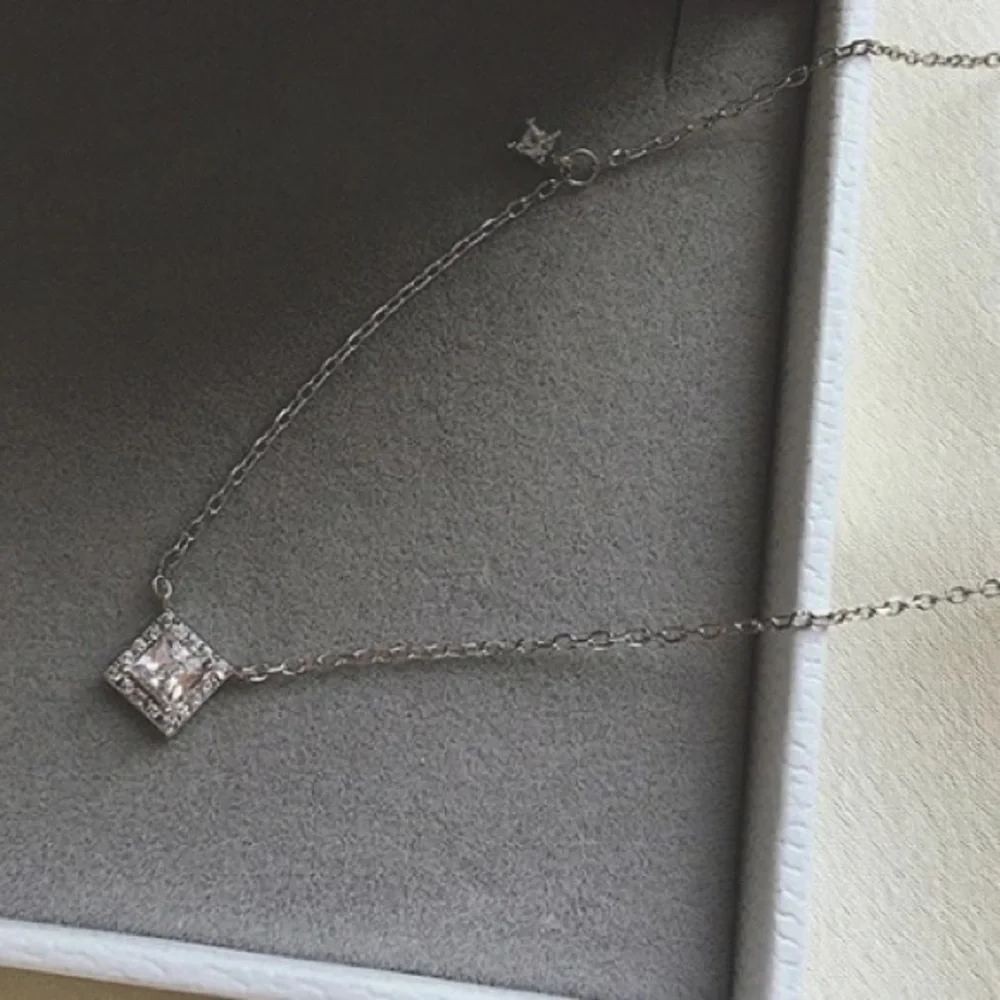 Sterling Silver Square Delicate Necklace - Picture 2 of 4